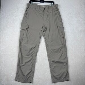 Columbia Omni Shade Mens Cargo Pants Lightweight Hiking Outdoor Casual Beige 36W